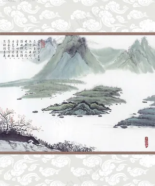 移门山水画