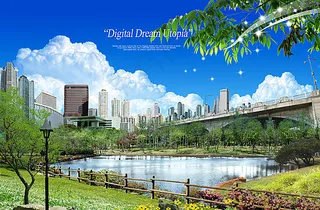 城市建设展板背景