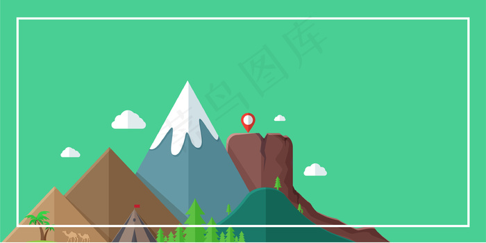 国外度假旅游促销海报背景