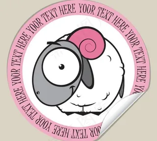 可爱动物标签贴纸图片