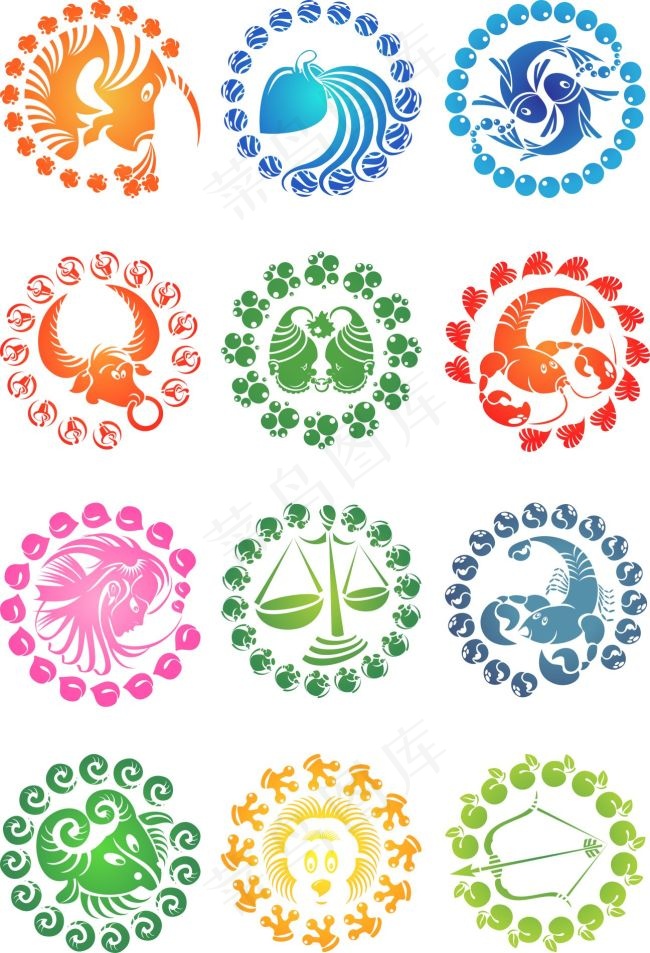 十二星座矢量图cdr矢量模版下载