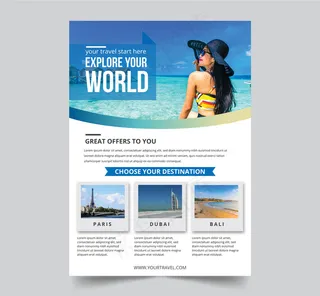 时尚旅行社宣传单矢量素材_sccnn