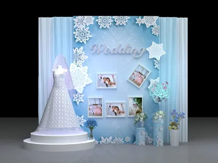 蓝色雪花婚礼(源文件为物料平面设计... 蓝色雪花婚礼(源文件为物料平面设计...