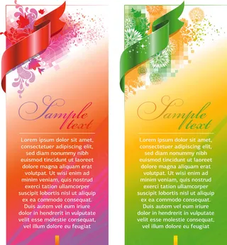 丝带卡片矢量素材