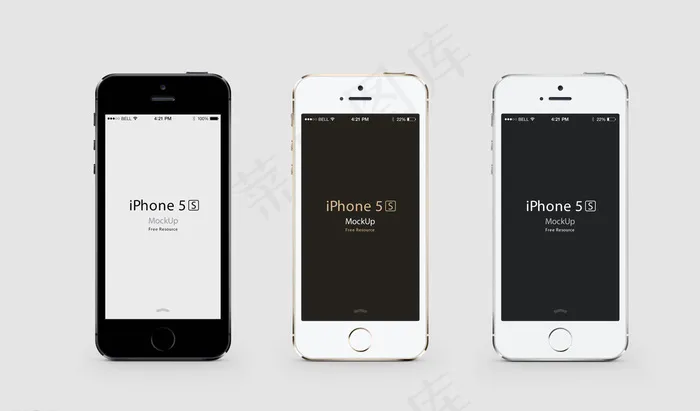 iphone5S正面三色模版图片psd模版下载