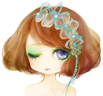 可爱卡通女孩头像素材