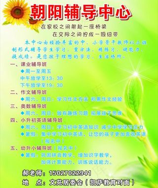 朝阳辅导中心广告图片