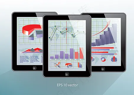 显示信息图表的平板电脑