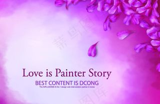 紫色花瓣相框图片