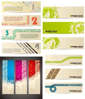 复古横幅banner设计矢量素材