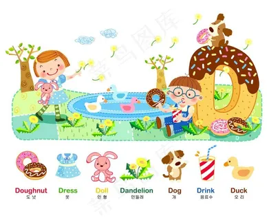 草地上的面包圈图片