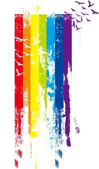 油漆刷和墨痕矢量素材