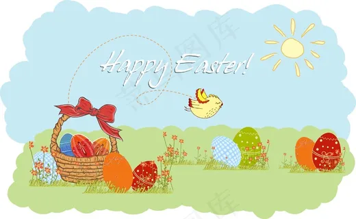 背景矢量复活节鸡蛋