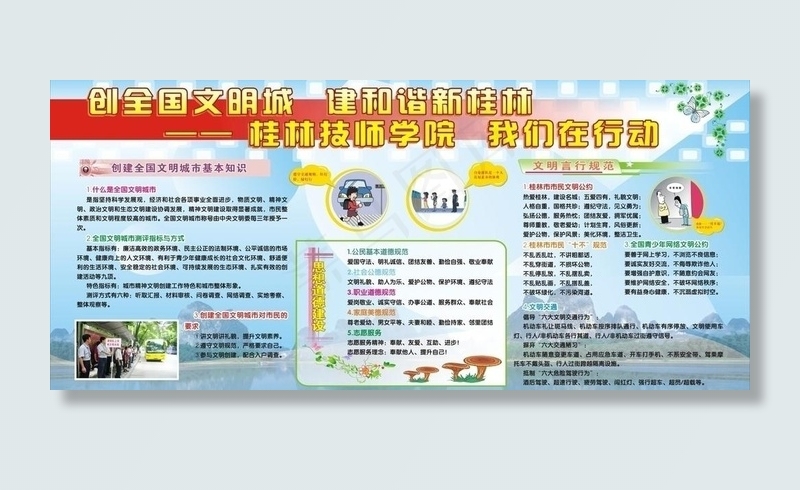 创文明城市板报图片(2440X1220)cdr矢量模版下载