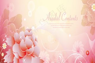 洁白唯美花卉幻彩背景矢量素材免费下...