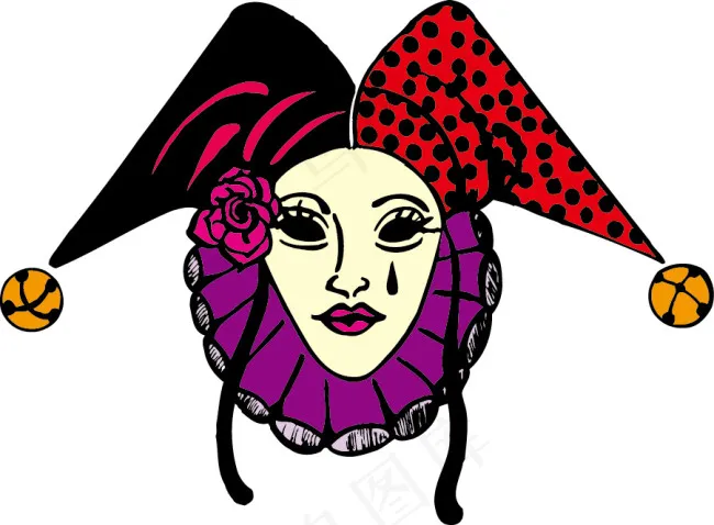 小丑头像eps,ai矢量模版下载