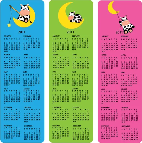 可爱的2011日历海报矢量2eps,ai矢量模版下载
