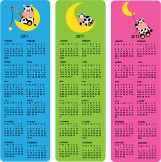 可爱的2011日历海报矢量2