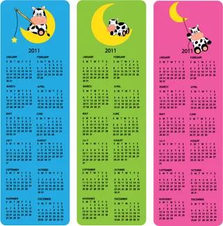 可爱的2011日历海报矢量2