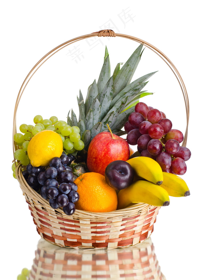 新鲜水果篮子摄影