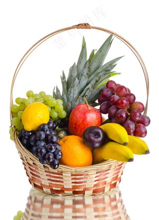 新鲜水果篮子摄影