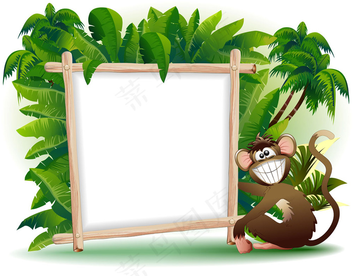 拿展板的猴子图片