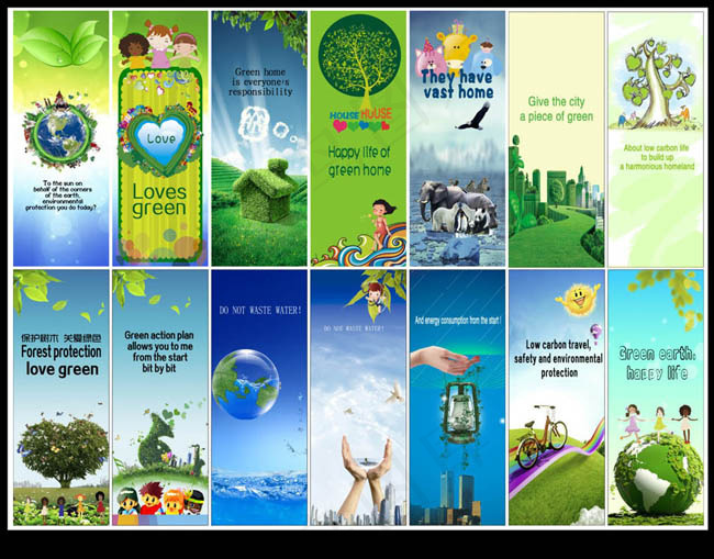 春季环保展板展架设计矢量素材