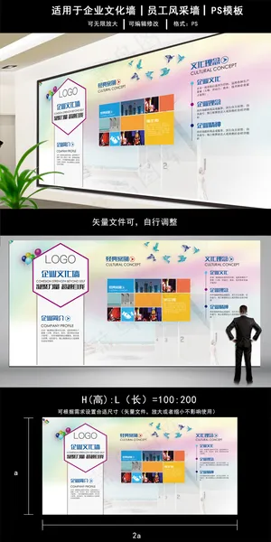 2017白色简洁企业文化墙