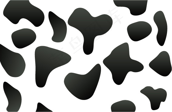 黑白奶牛纹矢量图ai