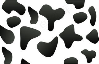 黑白奶牛纹矢量图ai