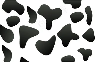 黑白奶牛纹矢量图ai