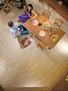 欧式新古典风格饭厅餐厅仿古砖瓷砖铺...