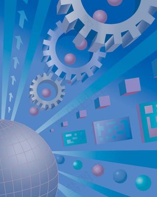 动感光线箭头地球齿轮图片