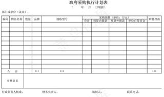 *采购执行计划表