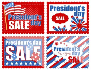 华盛顿的生日优惠券和横幅