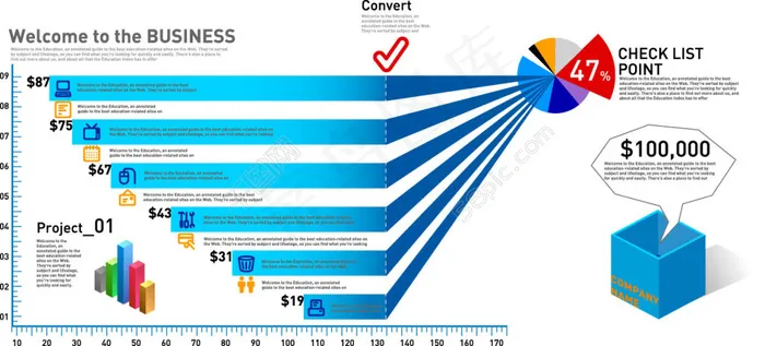 商务数据分析图ai矢量模版下载