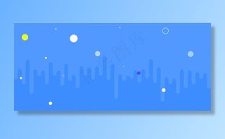 蓝色卡通banner背景