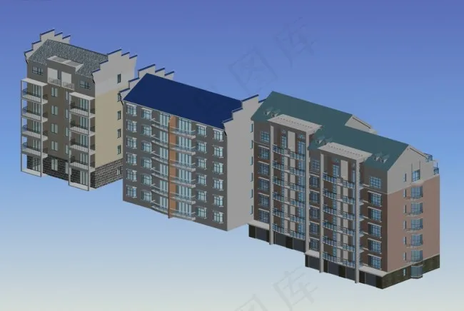 MAX现代住院楼3D模型