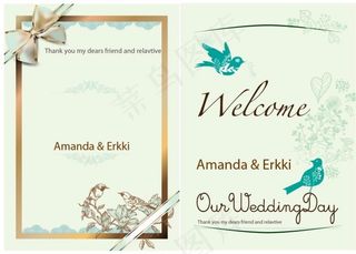 淡雅婚礼邀请卡矢量素材