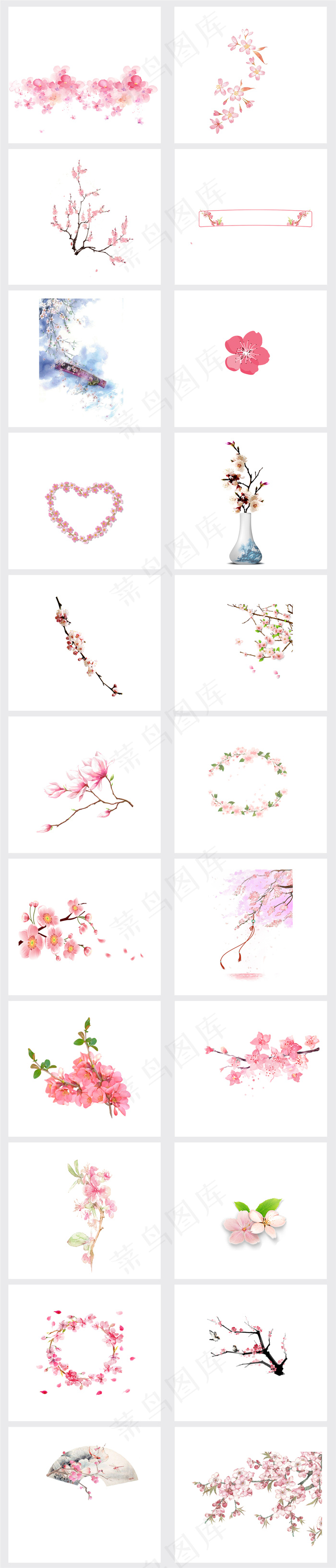 春天浪漫粉红色桃花梅花樱花花朵图片...(3821X17838(DPI:96))psd模版下载