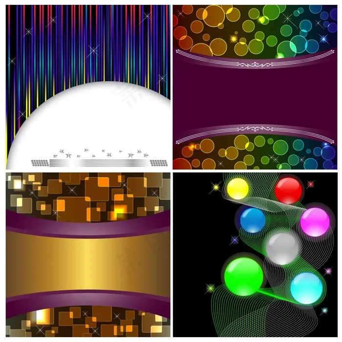 群星闪烁扭曲线条背景矢量素材eps,ai矢量模版下载