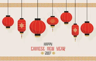 中国新年背景挂灯笼