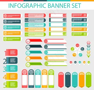 最新创意平面ppt网页箭头信息图表...