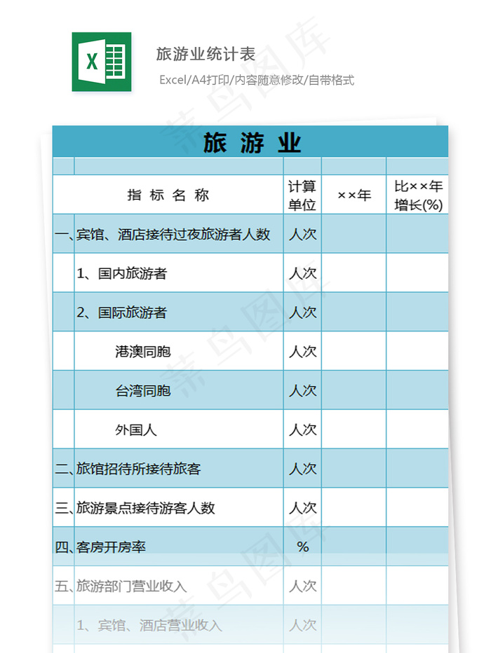 旅游业统计表