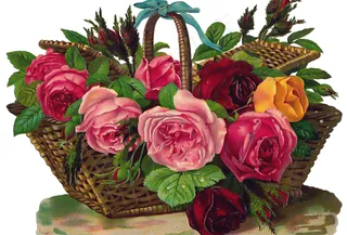 复古玫瑰花花篮图片