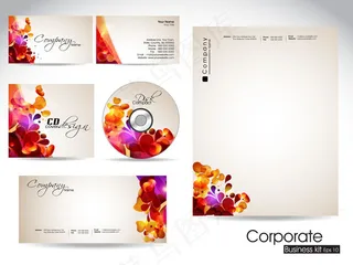 绘画花模板矢量素材