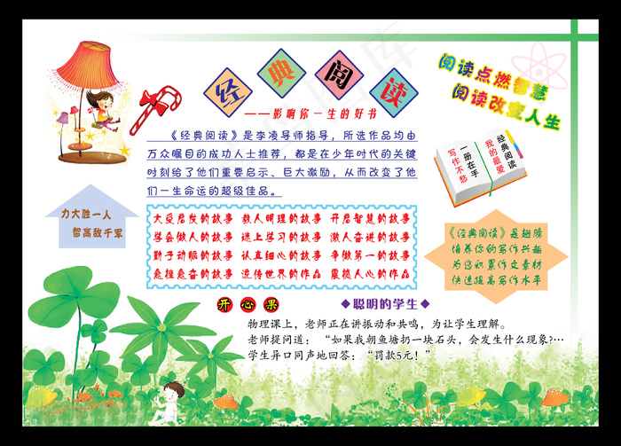 阅读读书读书笔记电子小报手抄报psd模版下载
