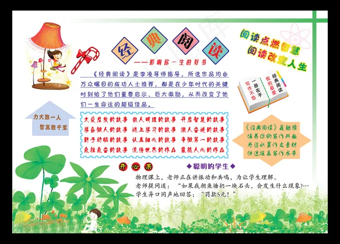 阅读读书读书笔记电子小报手抄报psd模版下载