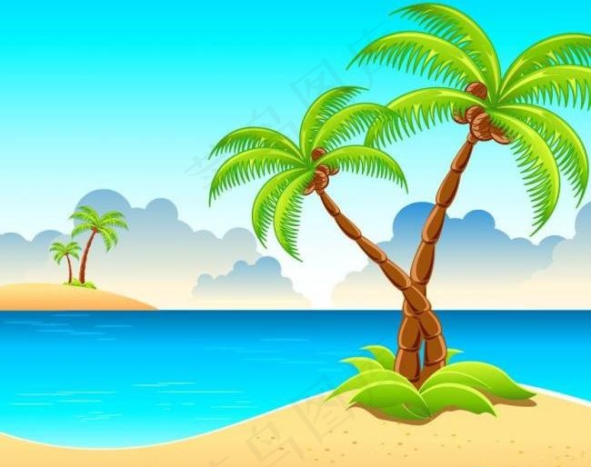 夏日沙滩海滩风景图片