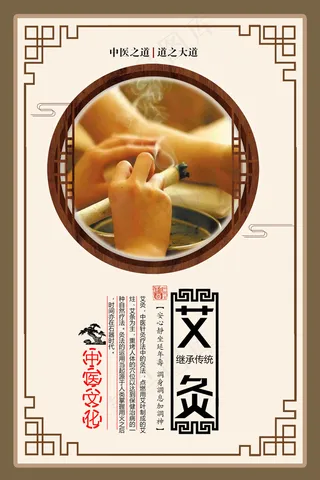 中医按摩理疗宣传挂画素材
